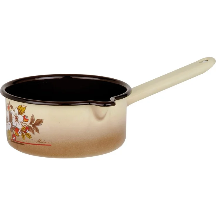GSW Topf-Set Madeira, Stahl-Emaille (7-tlg, je 1 Kochtopf 16/20/24 cm, 1x Stielkasserolle 16 cm), ideal für Allergiker, Induktion – Bild 2