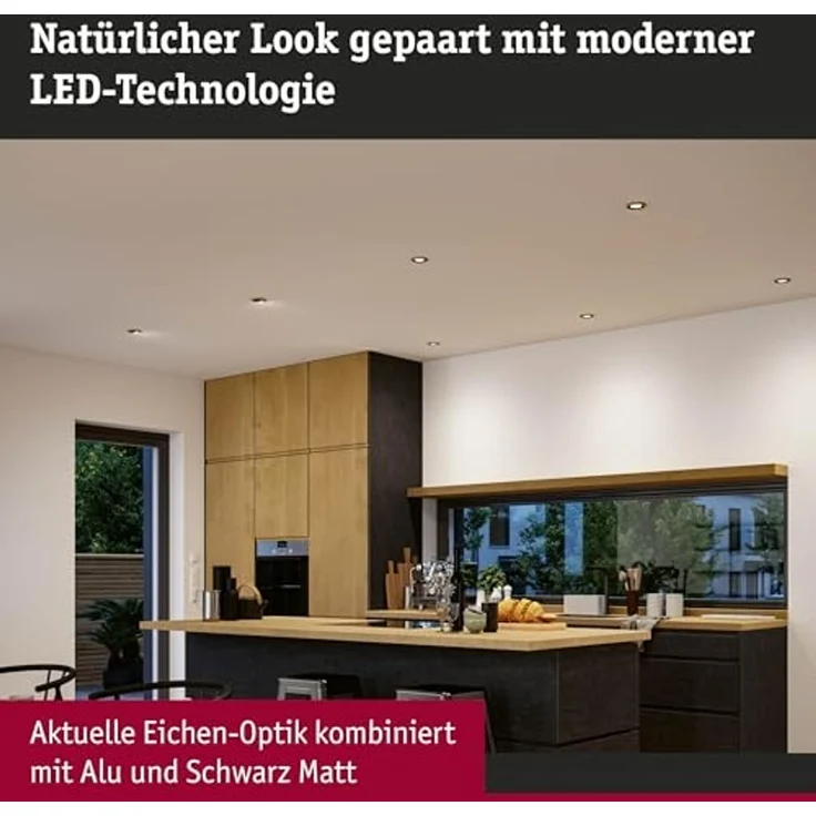 Paulmann 92237 LED Einbauleuchte Lanati 3er-Set schwenkbar 2700K Holzoptik Schwarz – Bild 3