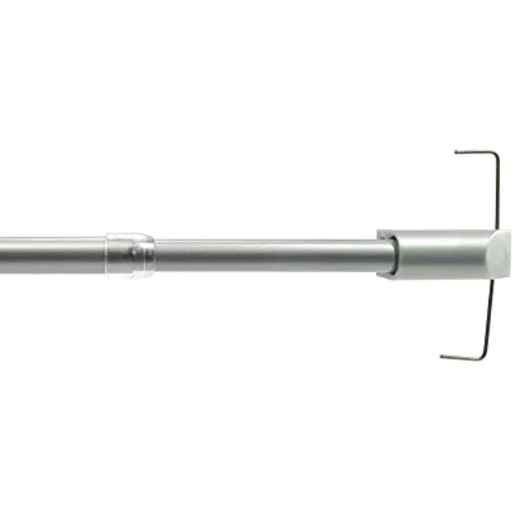 Liedeco Scheibenstange, Ø 12 mm, 1-läufig, ausziehbar, ohne Bohren, geklemmt, Kunststoff, Metall – Bild 1