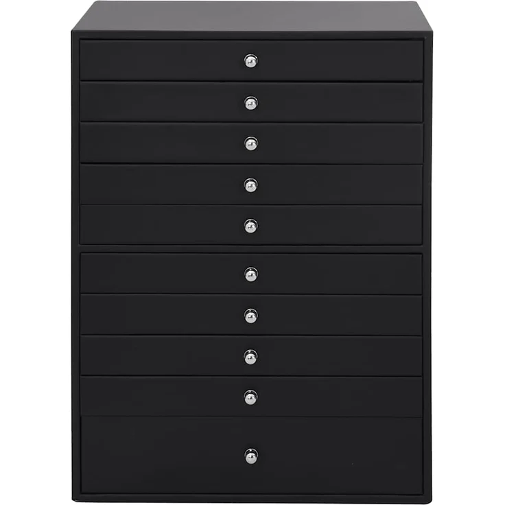 vidaXL Schmuckkästchen 10-lagig mit Uhrenhaltern Schwarz 29x20,5x40,5 cm 4103567 – Bild 3