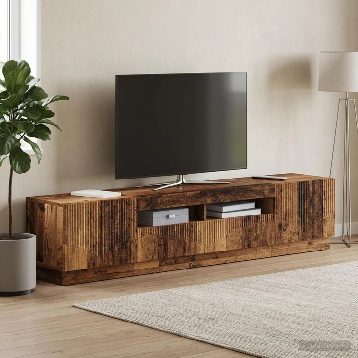 vidaXL LED-TV-Schrank HOORN 3 stk. Altholz Holzwerkstoff 3416849 – Bild 3