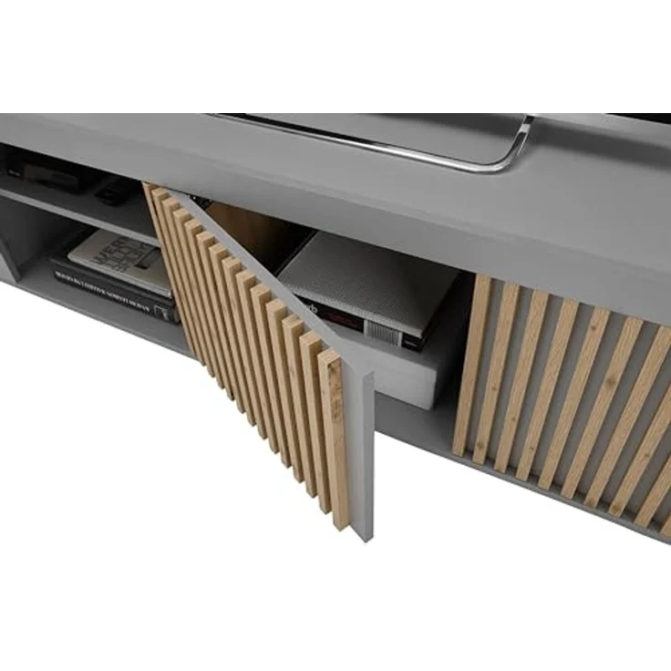 Jasper TV-Lowboard in Grau, Artisan Eiche Optik - Moderner TV Schrank mit viel Stauraum für Ihr Wohnzimmer - 150 x 40 x 40 cm (B/H/T) – Bild 6