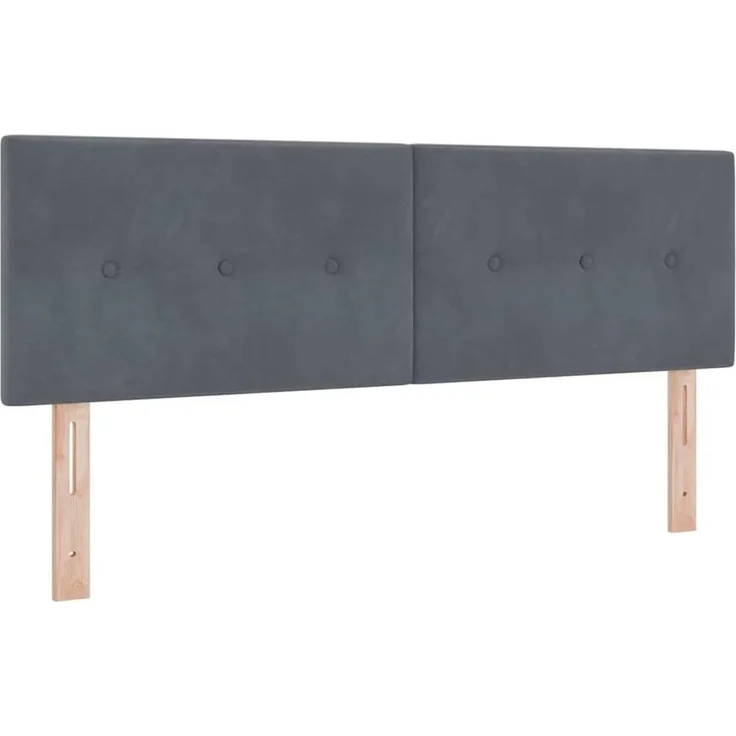 vidaXL Kopfteil Dunkelgrau 144 cm Samt Grau (Art-Nr 42007158) – Bild 1