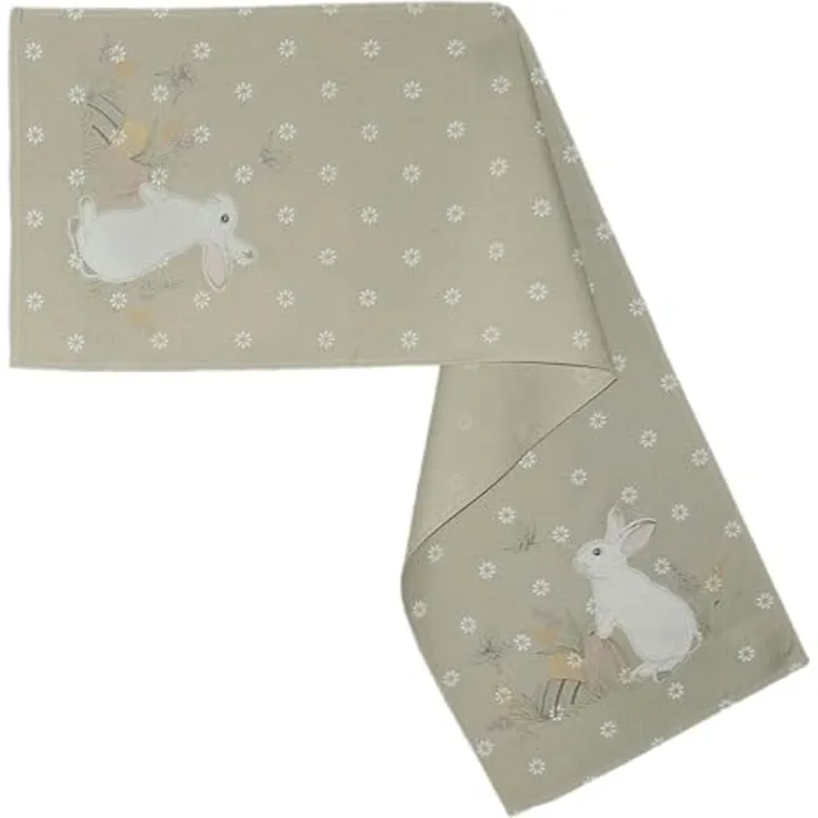texpot Tischdecke Tischläufer Stickerei Osterhasen Ostern Frühling (1-tlg)