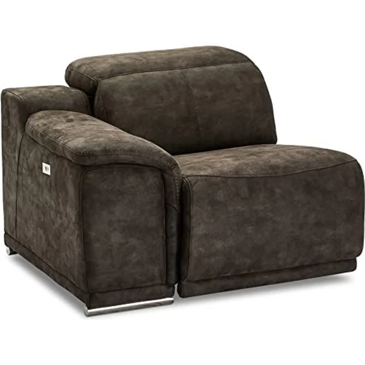 Ibbe Design Modul Sofa Braun Stoff 1 Sitzer mit Armlehne Rechts Elektrisch Verstellbar Relaxfunktion mit mit verstellbare Kopfstütze Alexa, 105 x 102 x 73 cm – Bild 3