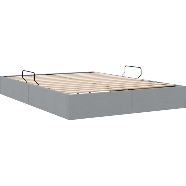 vidaXL Ottoman Bettgestell mit Speicher Hellgrau 140 x 190 cm Stoff 3442820 – Bild 9