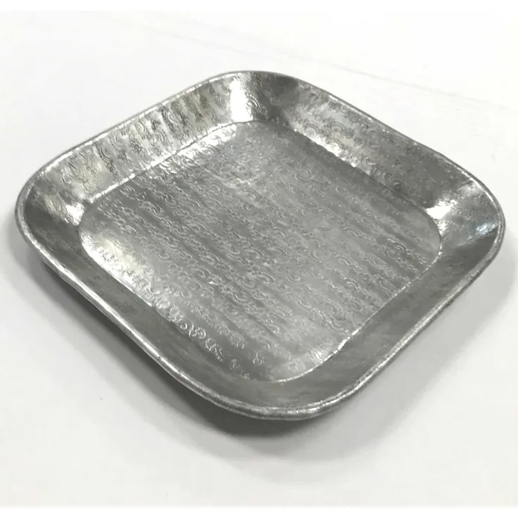 Orientalisches Tablett Prisma Silber 30x30 cm