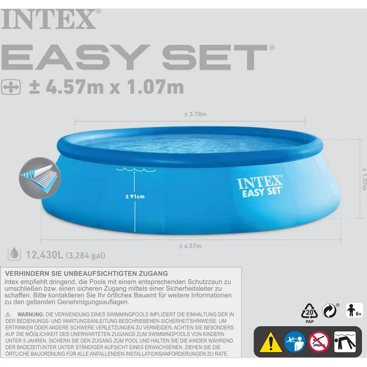 INTEX Swimming Pool EASY SET 457x107 Komplettset – Bild 3