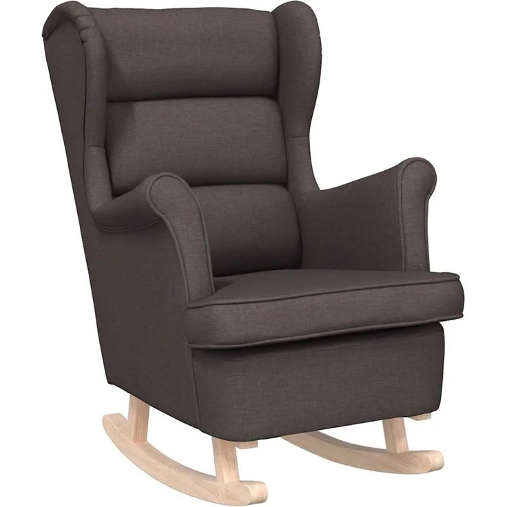 Schaukelsessel, Schaukelstuhl Dunkelbraun 74x90x102 cm Stoff – Bild 2