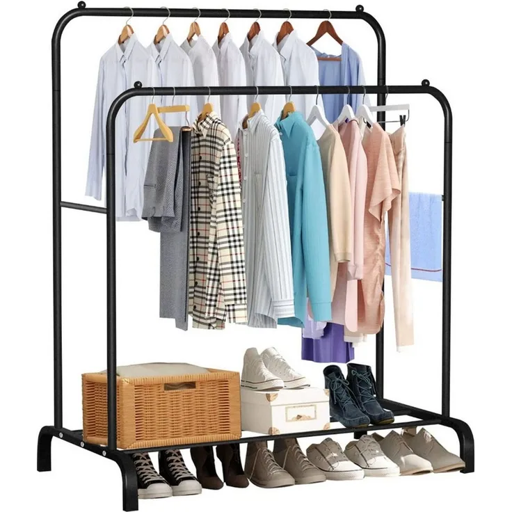 Youyijia TV-Rack Clothes Rack, Freestanding Hanger, Double Rods