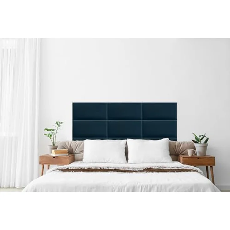 DecoNest Wandkissen, Wandpolsterung, Wanddekoration, Bettkopfteil, 3D-gepolstertes Wandpaneel 70 x 30 cm Dunkelblau – Bild 7