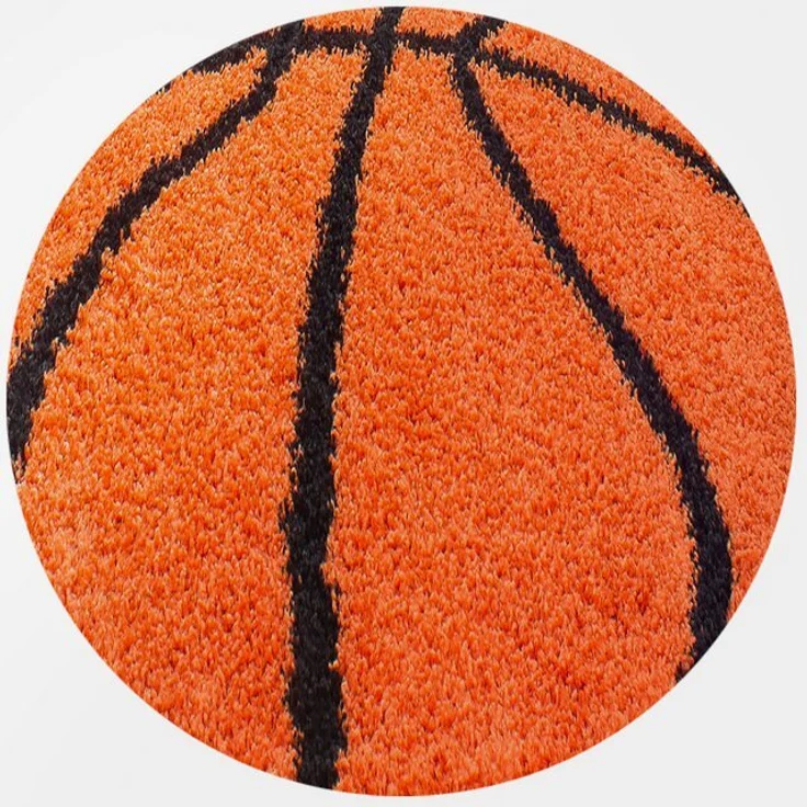 Carpettex Kinderteppich Basketball Design, Rund, Höhe: 30 mm, Kinder Teppich Fußball-Form Kinderzimmer versch. farben und größen – Bild 4