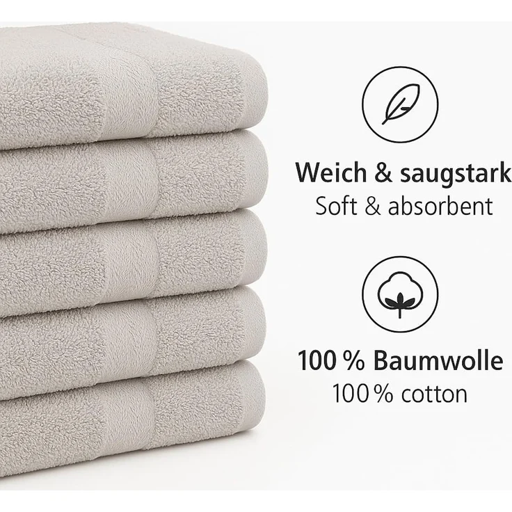 Betz Gästehandtuch 10 Stück Gästehandtücher Premium Farbe silbergrau und anthrazit, 100% Baumwolle (Set, 10-St) – Bild 5