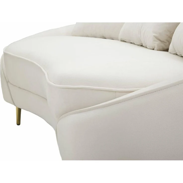 Dmora Sofa 3-Sitzer Pace 185x84 cm Weiß, Kissen Inklusive – Bild 8