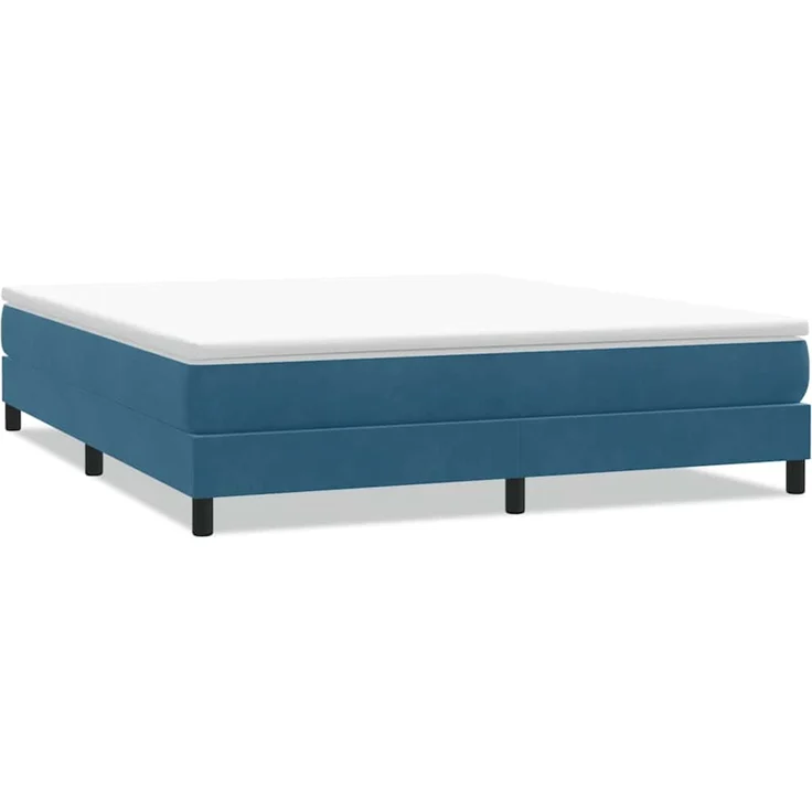 vidaXL Boxspringbett ohne Matratze Dunkelblau 180x220 cm Samt 3315889 – Bild 2