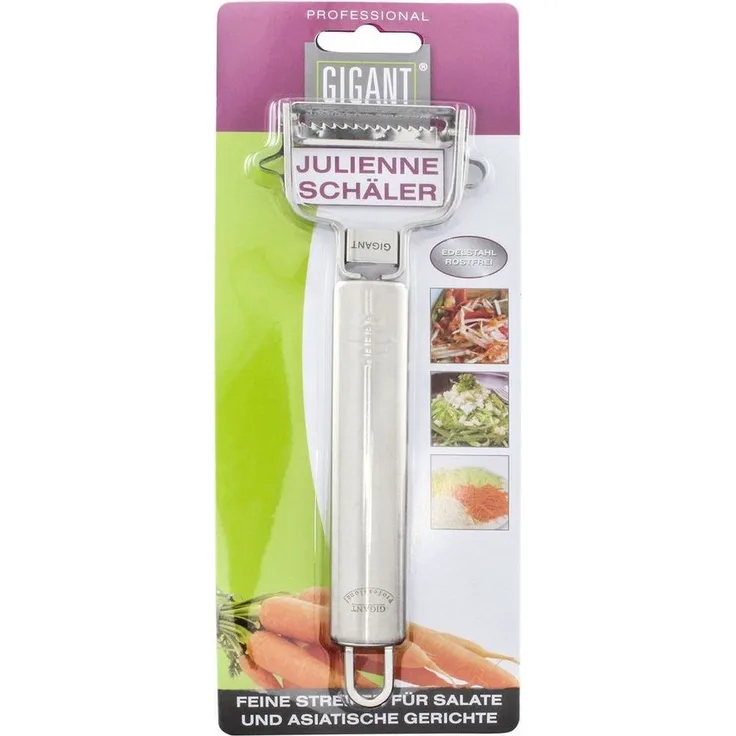 Julienne-Schäler, Gemüseschäler von Gigant, raspelt Salate und Wok-Gemüse