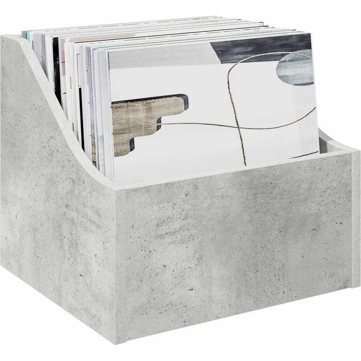 vidaXL LP Plattenbox 2 stk. Betongrau 37 x 33 x 32 cm Holzwerkstoff 8012769 – Bild 3