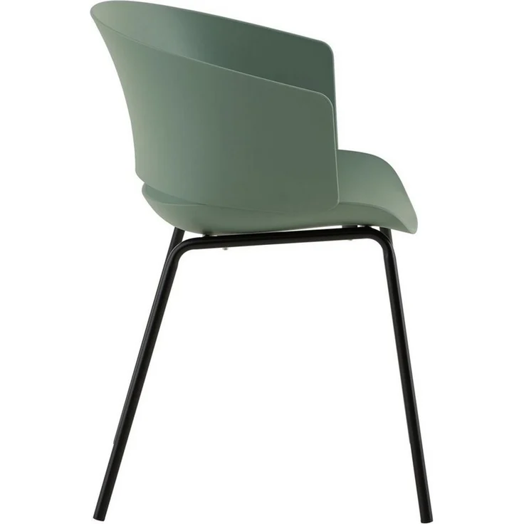 IDIMEX Gartenstuhl NIVEL (4 St), In & Outdoor Schalenstuhl modern im 4er Set, UV-beständig olivgrün – Bild 2