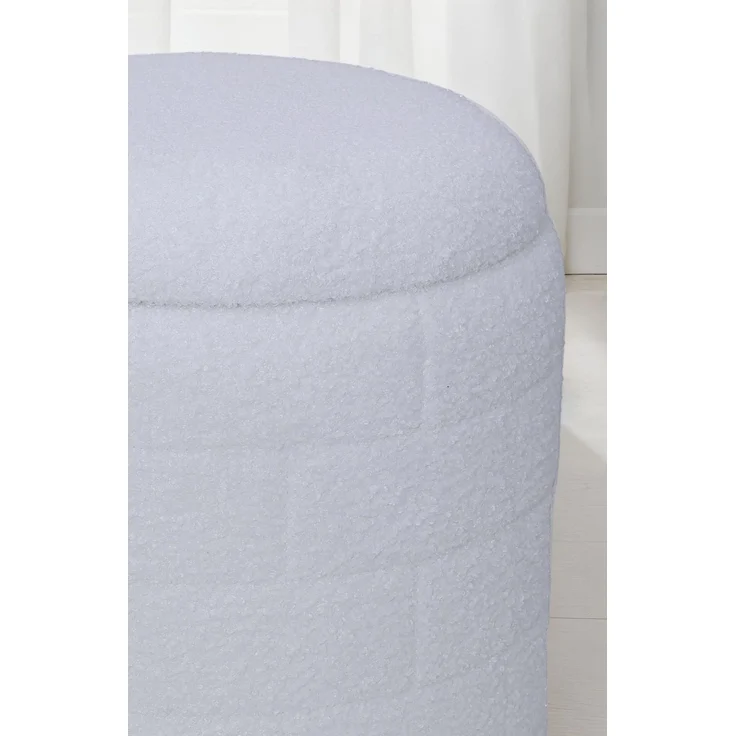 Sitzhocker mit Stauraum 40x40x45 cm Stoff Weiß abnehmbarer Deckel gepolstert Wohnzimmer – Bild 5