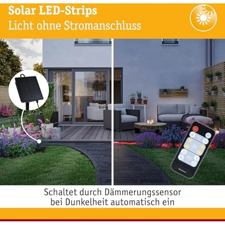 Paulmann 71194 LED Stripe Solar mit Fernbedienung 5m IP44 RGB dimmbar – Bild 2