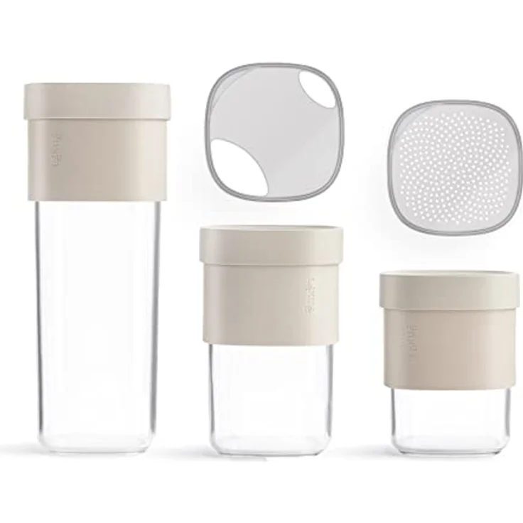 Lekue Flip Storage Beige Dosen-Set 3-tlg. 1x1600 ml & 2x850 ml – Bild 3