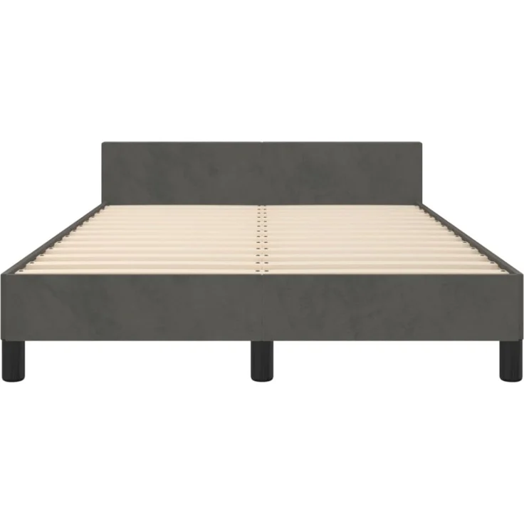 vidaXL Bettgestell ohne Matratze Dunkelgrau 120x190 cm Samt 379548 – Bild 8