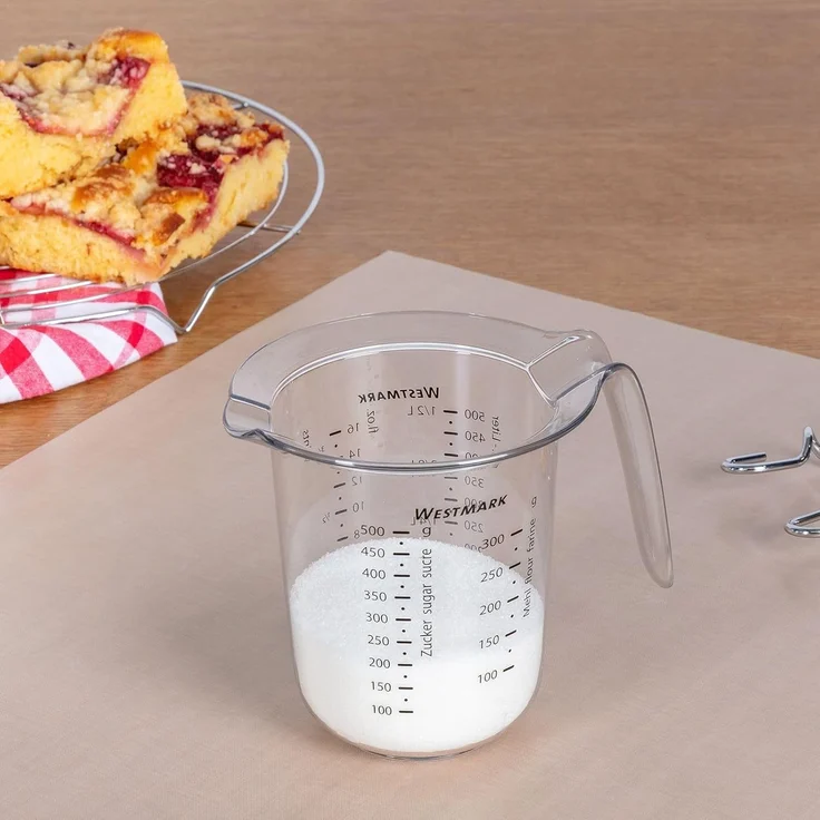 WESTMARK Messbecher Set 2tlg, Messkannen 0,5 l und 1 l, mehrsprachige Messskalen, Gerda, SAN – Bild 6