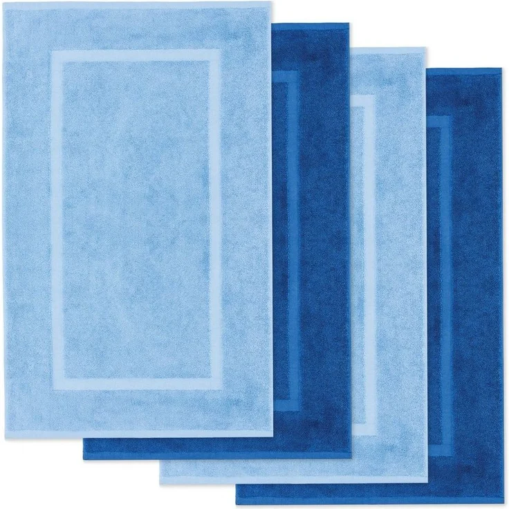 Lavea Badematte 4er Set Badeteppiche Elena Frottee 50x80 cm Badvorleger, 100% Baumwolle, 500 g/m² Frottier, weich & saugstark, pflegeleicht – Bild 5