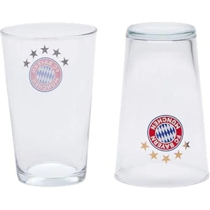 FC Bayern München Gläser-Set FC Bayern München Fanglas 2er Set I Fußball I Gläserset I Wassergläser, Glas – Bild 2