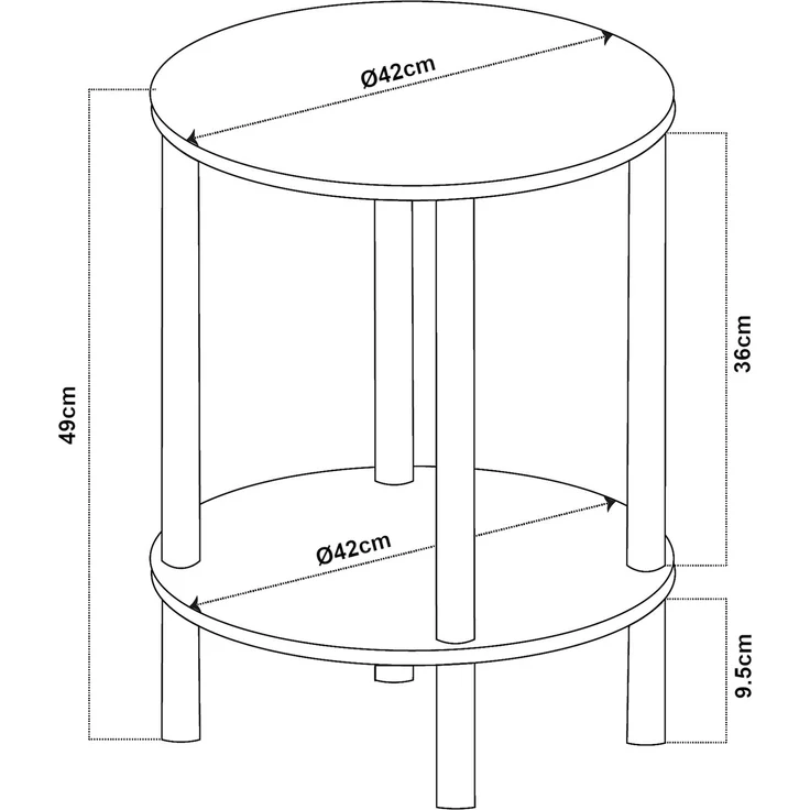 Beistelltisch Ves 49xØ42 cm Weiß [en. casa] – Bild 6