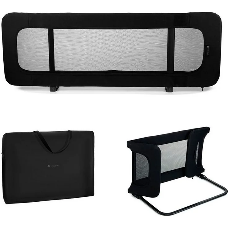 Kinderkraft Guard and Dream Bettgitter 120x40 cm, Bariere Rausfallschutz, Zusammenklappbar, Leicht zu transportieren mit Tragetasche, Einfache Montage, Schwarz – Bild 4