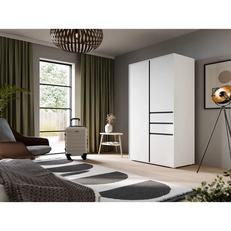 Falun Kleiderschrank 2-türig in weiß – Bild 5