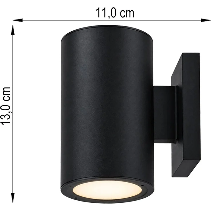 2x LED Solar-Wandleuchte, Schwarz, Aluminium, Dämmerungssensor, H 13 cm – Bild 10