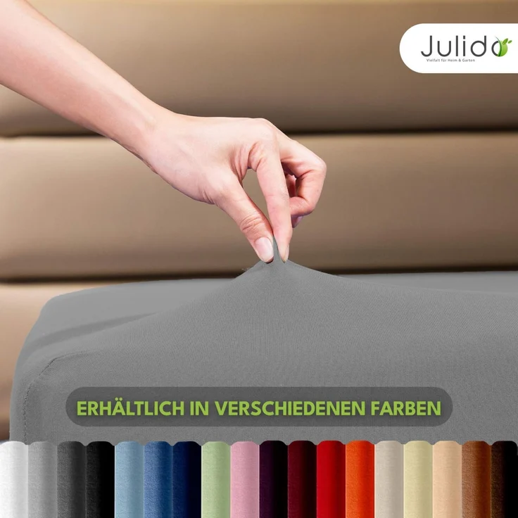 Jersey-Spannbettlaken für Kinder 70x140 cm hautfreundlich atmungsaktiv grau – Bild 4