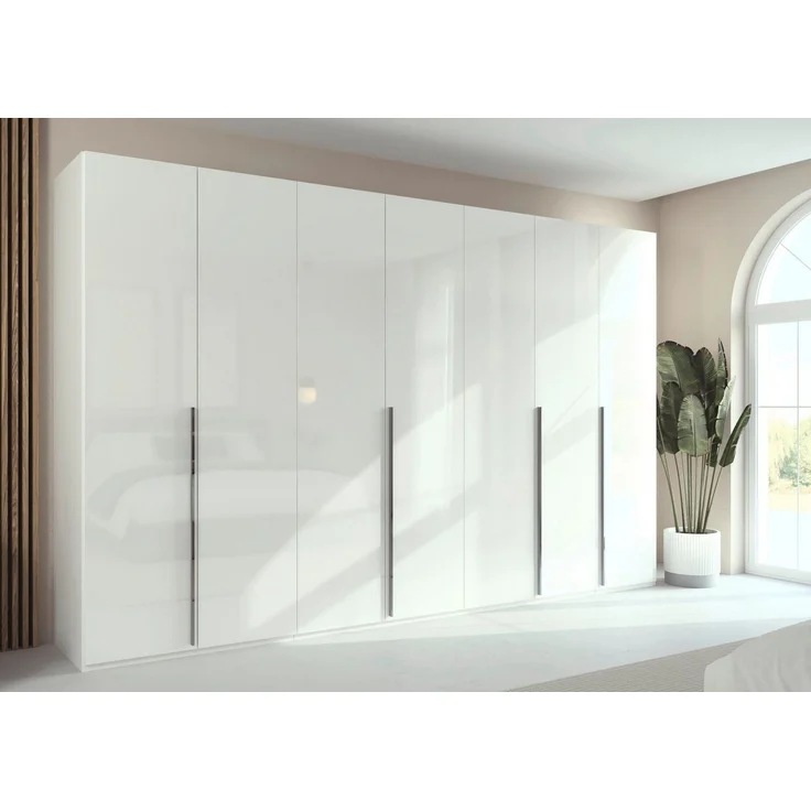 rauch Kleiderschrank Drehtürenschrank Schrank Garderobe Wäscheschrank BESTSELLER MONTCLAR (3 Ausstattungen BASIC/CLASSIC/PREMIUM (SOFT-CLOSE), Breiten 201-400 cm) Front in Glas/Hochglanz/Dekor/Grauspiegel in 5 Breiten MADE IN GERMANY – Bild 2