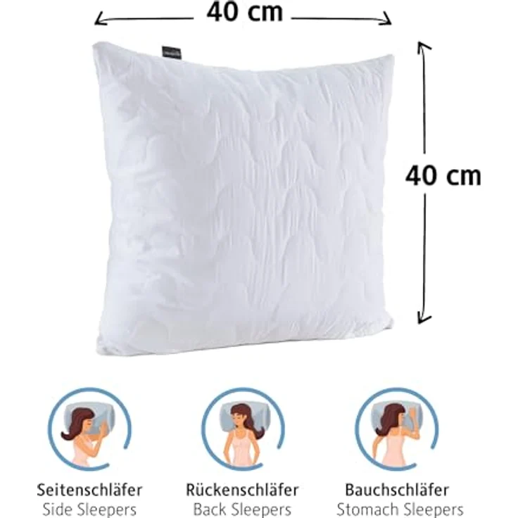 Komfortec Kopfkissen 40x40 cm 2 er Set, Höhenverstellbar Gesteppt Kissen, Deko Kissen, Oeko-TEX Zertifiziert, Allergiker geeignet – Bild 6