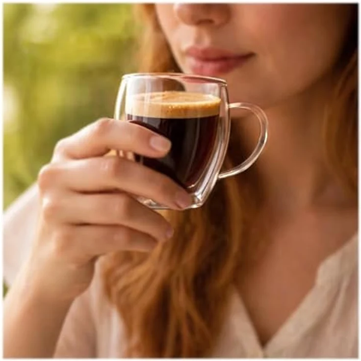 Creano Teeglas Thermoglas Espressoglas hoch, Borosilikatglas, 4 Gläser – Bild 8