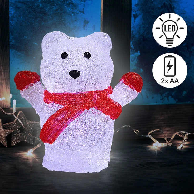 Deuba Acryl Figur Eisbär LED beleuchtet Weihnachtsdeko Weihnachten Weihnachtsfigur – Bild 2