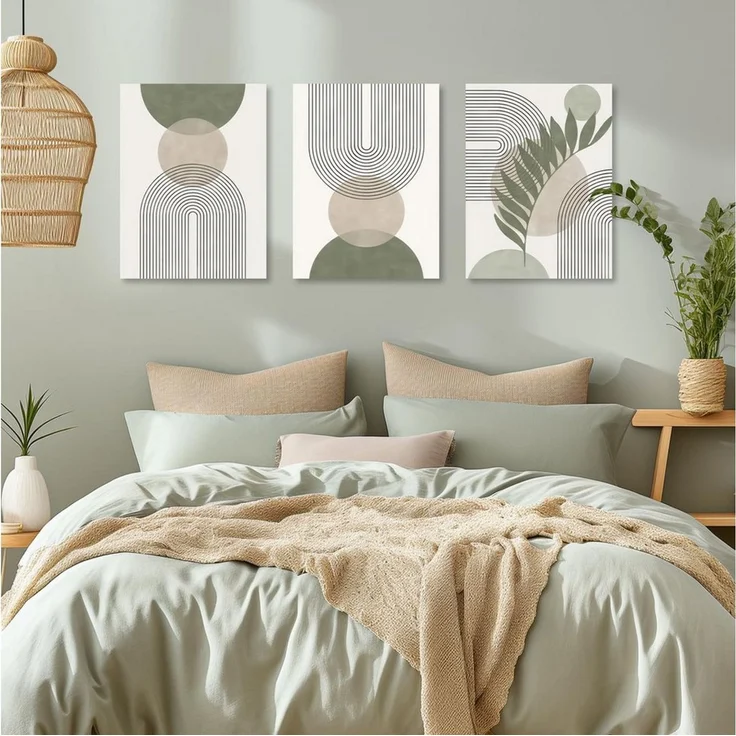 Coonoor Poster 3-teiliges Bohemian Poster Set, Grüne Pflanze Bilder, Ohne Rahmen, (3 St), Moderne Wandbilder, Wohnzimmer Schlafzimmer Deko – Bild 2