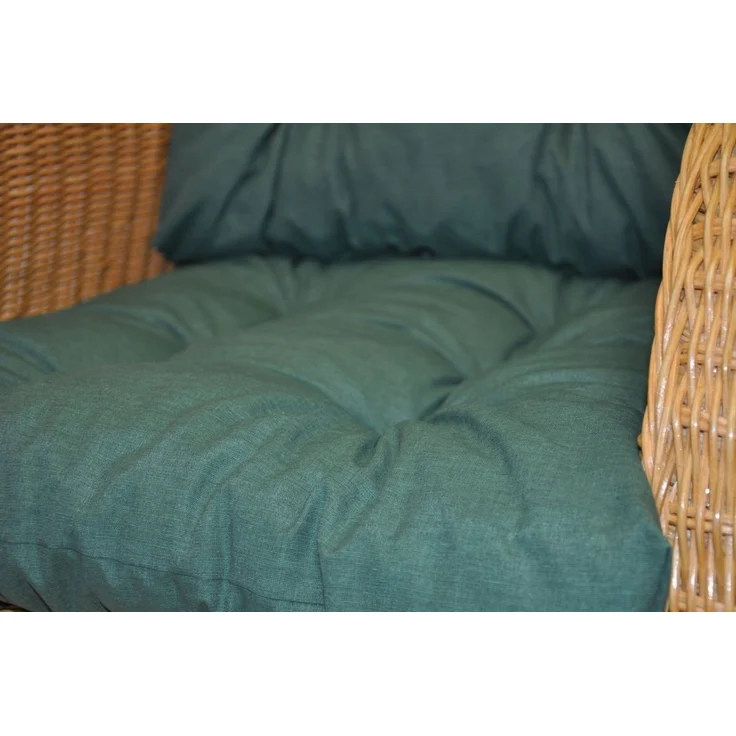 Rattani Sesselauflage Polster Kissen für Rattan Ohrensessel Rattansessel, Color dunkelgrün – Bild 2