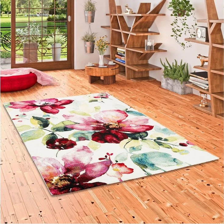 Pergamon Designteppich Designer Teppich Brilliant Blumen, Rechteckig, Höhe: 13 mm – Bild 1