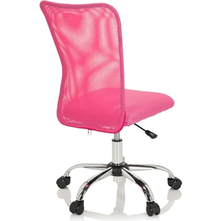 hjh OFFICE 691017 Kinderdrehstuhl KIDDY NET I Stoff/Netz Pink Kinderschreibtischstuhl mitwachsend, ohne Armlehnen – Bild 6