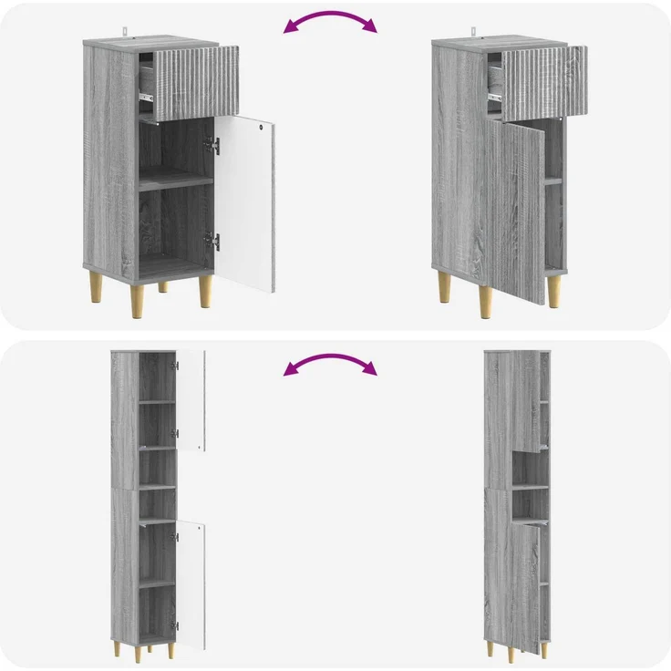vidaXL 3-teiliges Badezimmer-Schranksystem ARNHEM Holzwerkstoff 3417852 – Bild 7