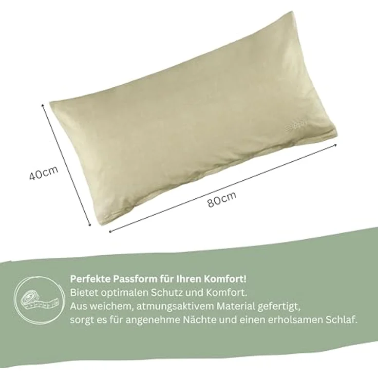 Esprit Bettwäsche HARP Renforcé Kissenbezüge und Bettwäsche, Baumwolle, 2 teilig, 40x80 cm 2er Pack in Beige – Bild 8