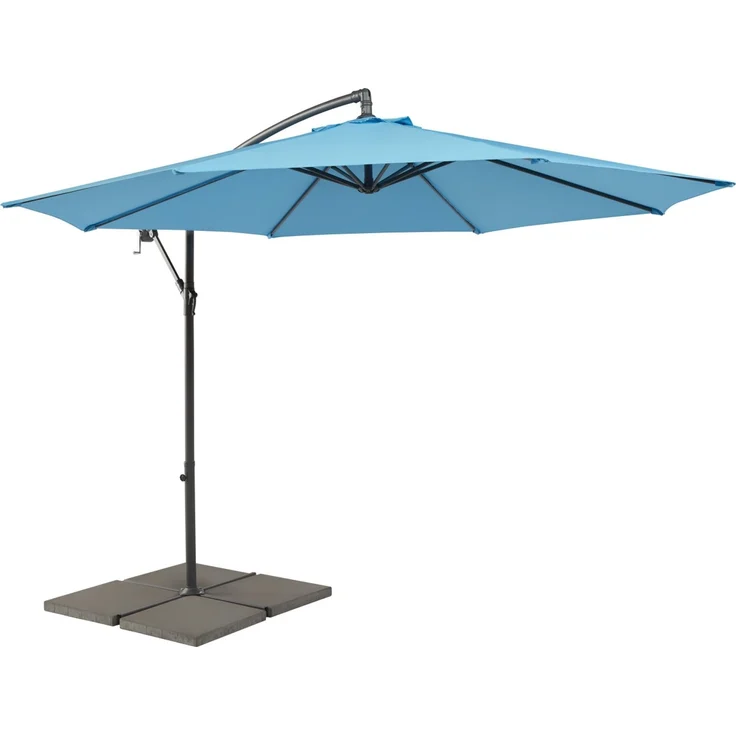 TrendLine Ampelschirm petrol Ø 300 cm mit Kurbel Sonnenschirm Gartenschirm – Bild 4