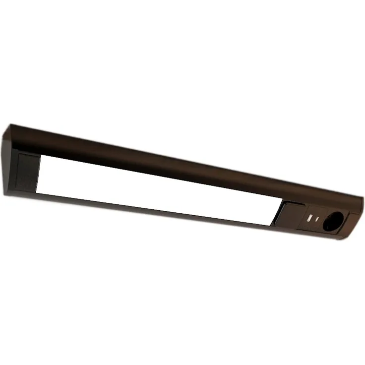 kalb LED Unterbauleuchte LED Unterbauleuchte mit Schalter u. 230V Steckdose USB-Port Typ A u. C, Kippschalter, Warmweiß