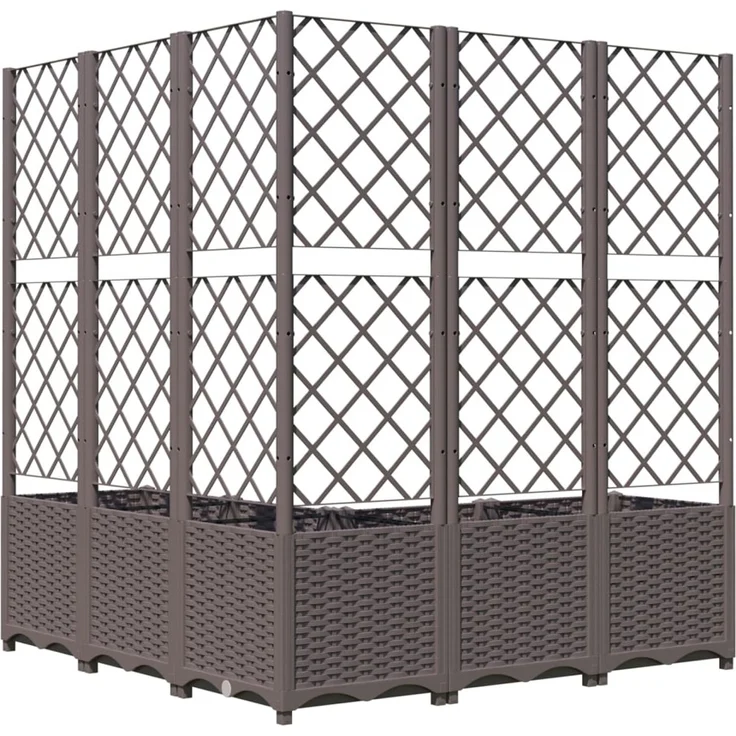 vidaXL Pflanzkübel mit Rankgitter Braun 120x120x136 cm PP 318267 – Bild 5