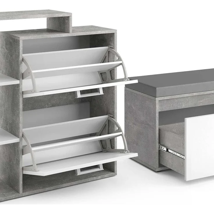 Schuhkipper Orlando Beton 2 Teile, mit Sitzbank Vicco – Bild 6