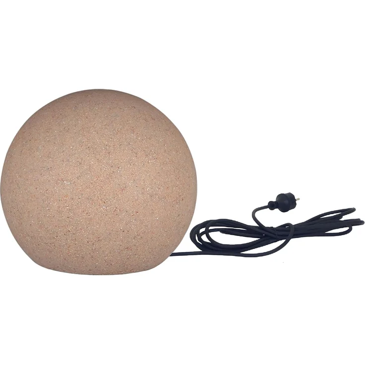 TRANGO LED Gartenleuchte, 1er Set 200SB IP65 Gartenkugel in Sandstein-Optik mit 20cm Durchmesser inkl. 1x E27 LED Leuchtmittel & ca. 5 Meter IP44 Kabel *SANDSTONE*, Kugelleuchte, Gartenleuchte, Leuchtkugel, Kugellampe – Bild 4