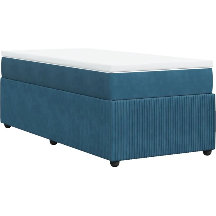 vidaXL Boxspringbett mit Matratze Dunkelblau 90x190 cm Samt 3285612 – Bild 9